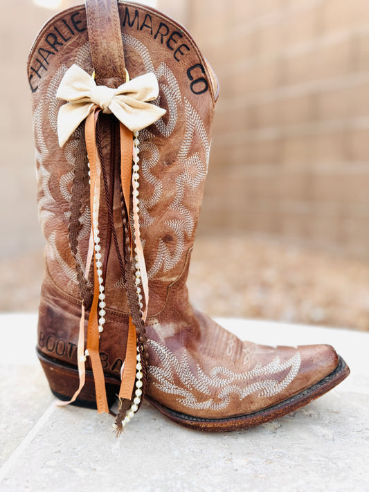 BC + tan Carmel pearls PAIR