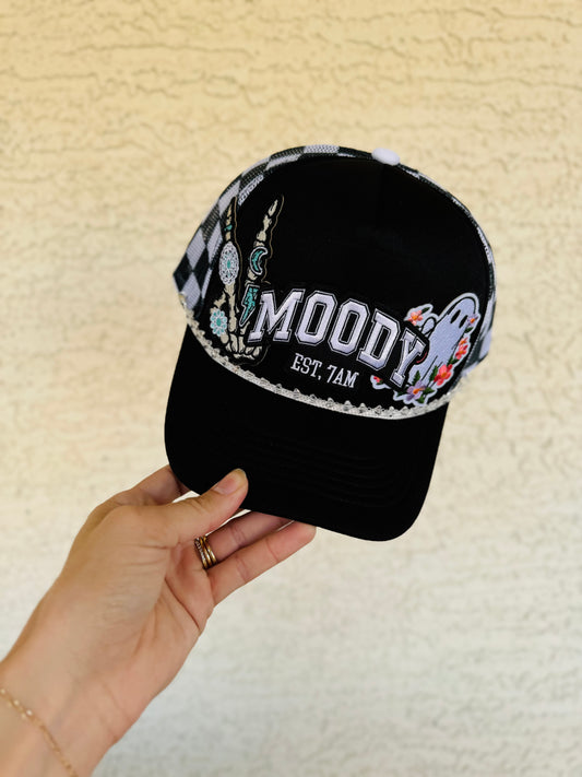 9- moody turquoise ghostie upgraded checkered premium traditional Trucker
