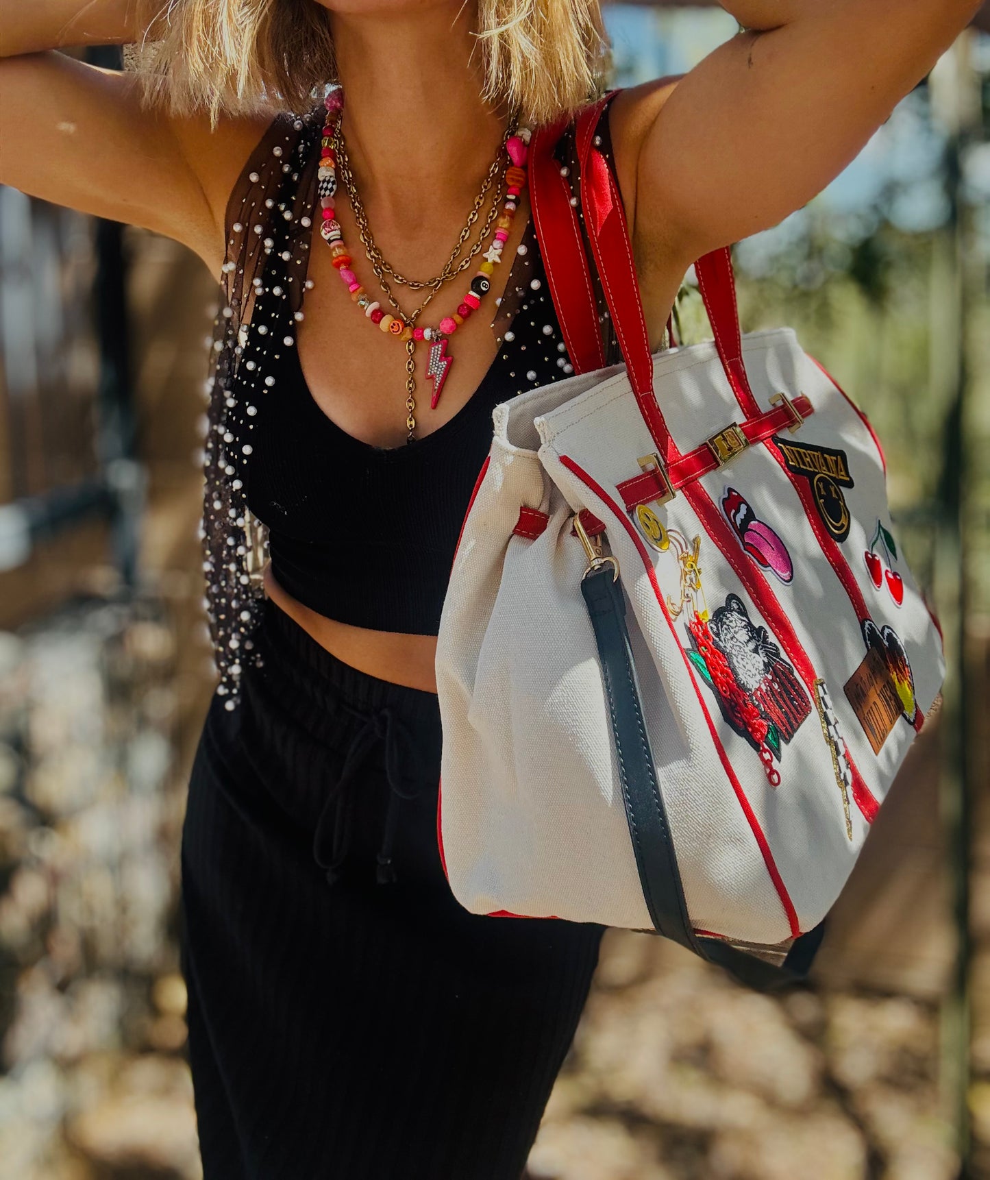 RTS-wild ones band groupie -Carry all  TOTE canvas- with satin lining interior