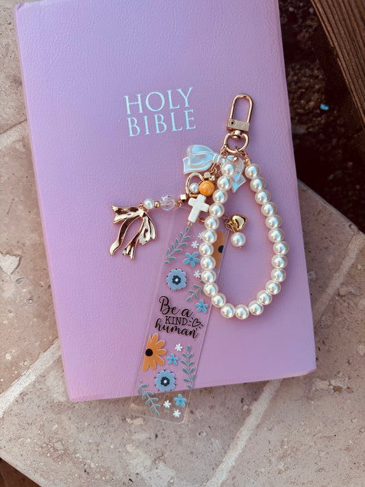 BBC-BIBLE VERSE +hand beaded+ be a kind human 2