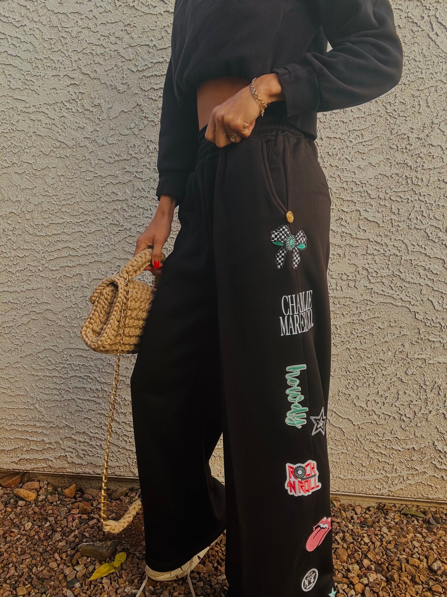 BBH -Button Betty Sweatpants- 3 BLACK