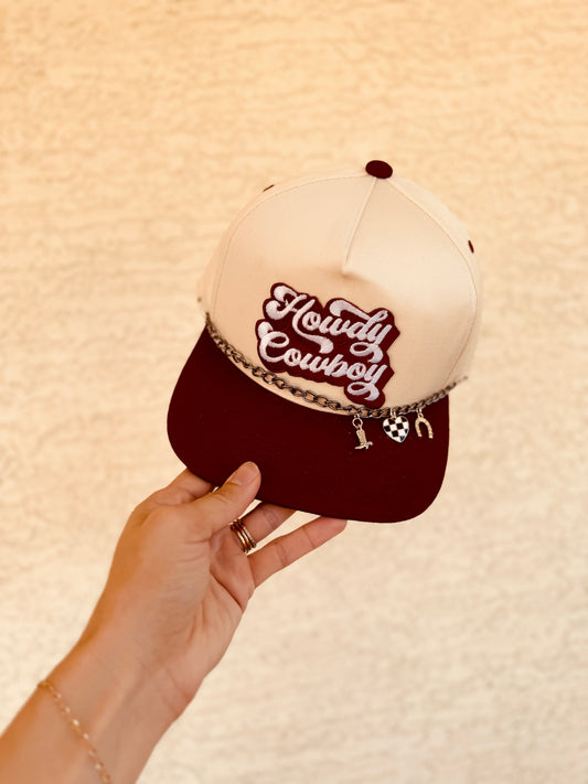 888 howdy cowboy vintage two tone burgundy