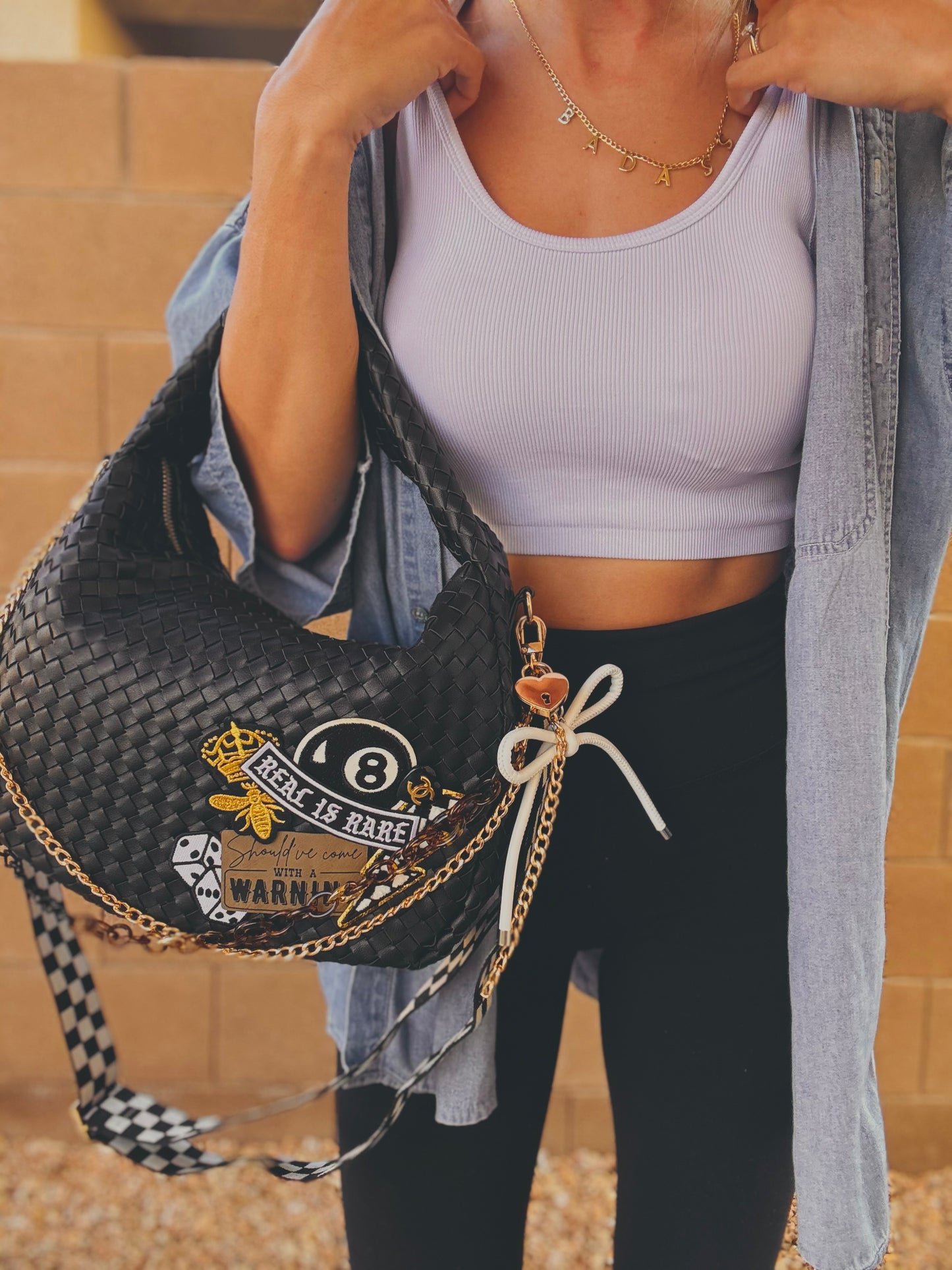 FC-Real is Rare+ come with a warning UPCYCLED Authentic button +black bag   *CHANDLER BAG**