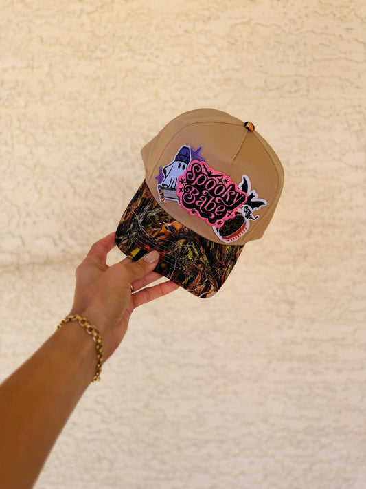 BOO-SPOOKY BABE GHOSTIE 11-vintage CAMO canvas snapback