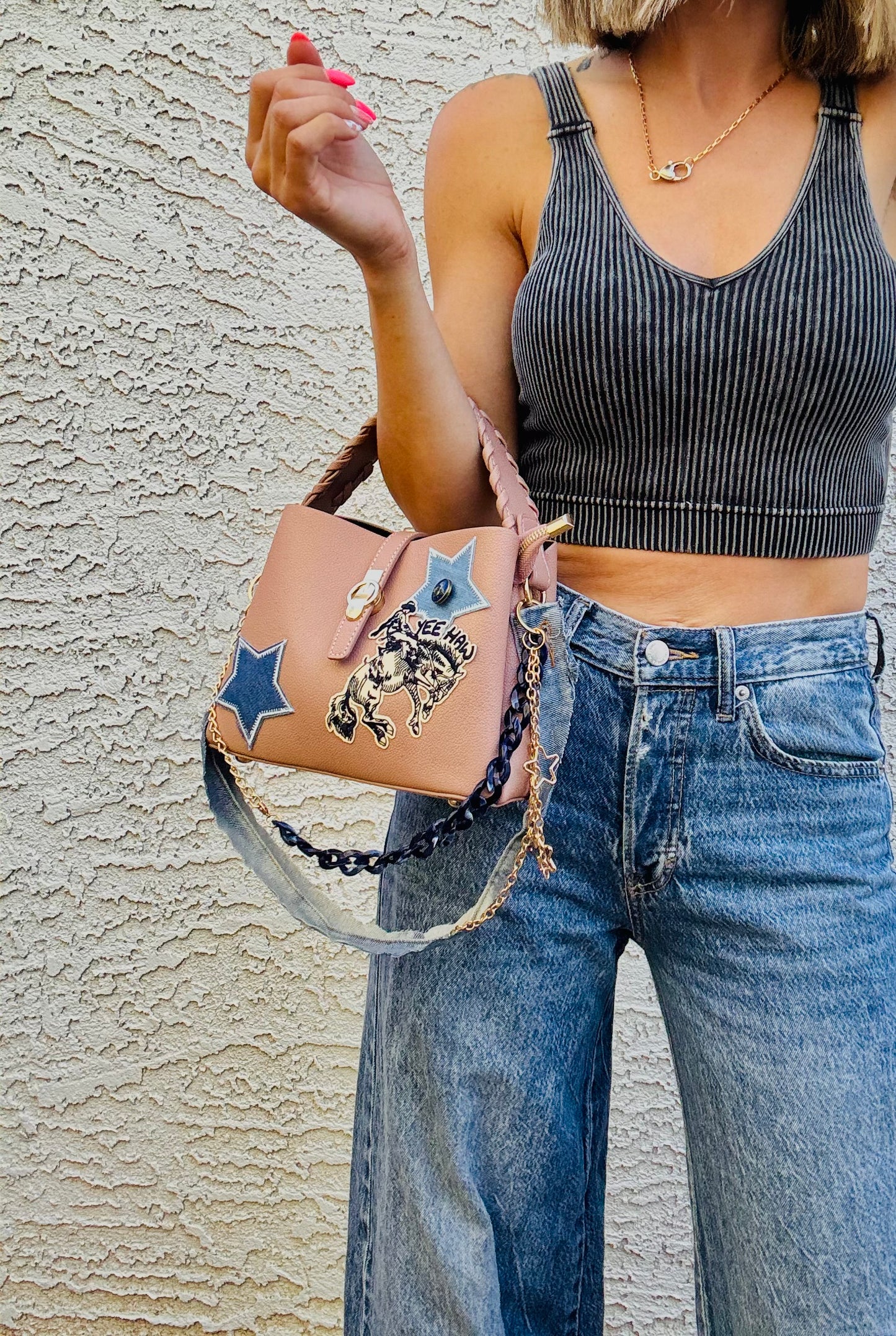 SM- Denim Rodeo babe-button￼ *MINI TOMBSTONE*