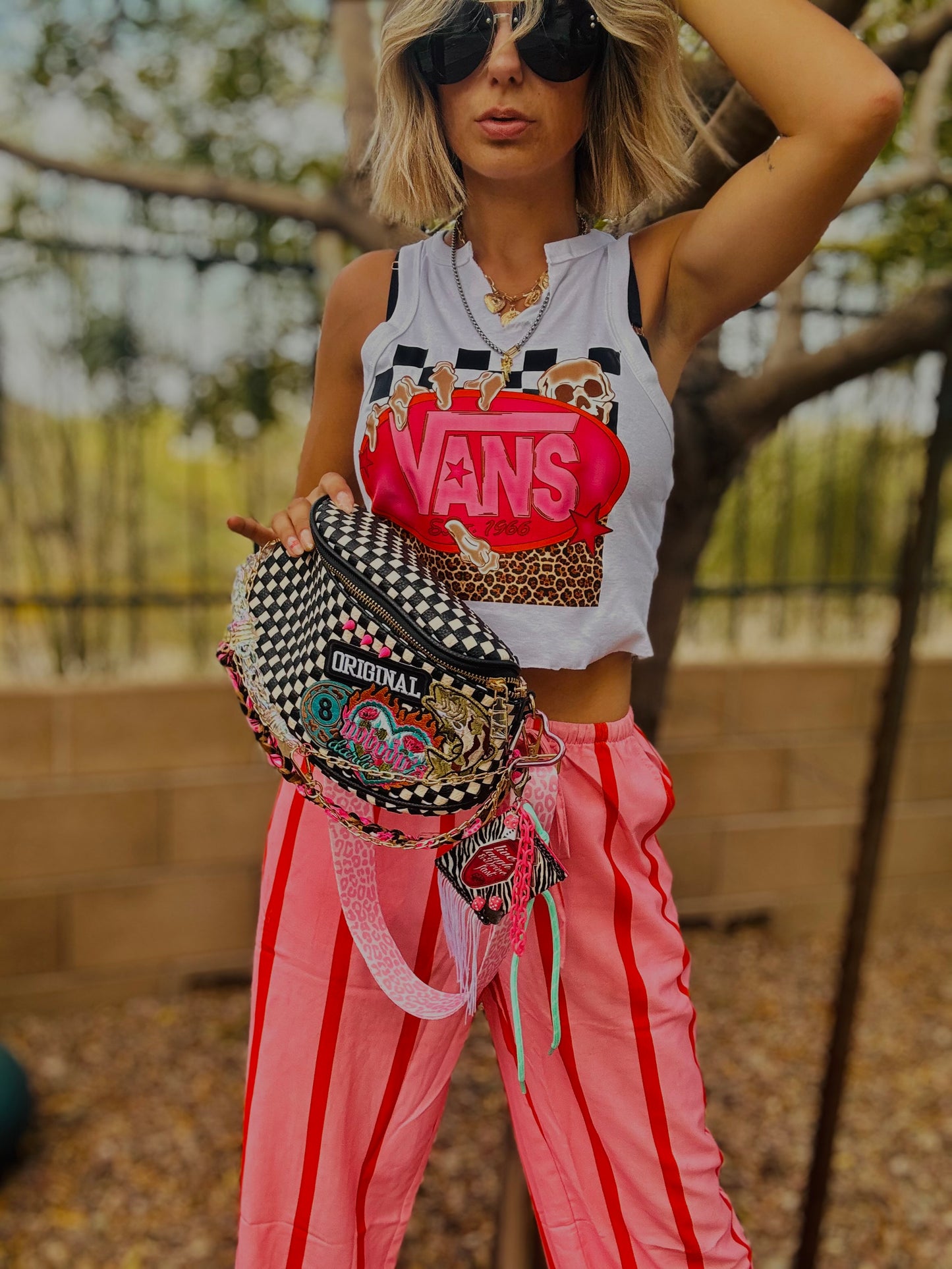 CO-original nobody’s darlin + PHOENIX BAG black checkered - 2 straps included