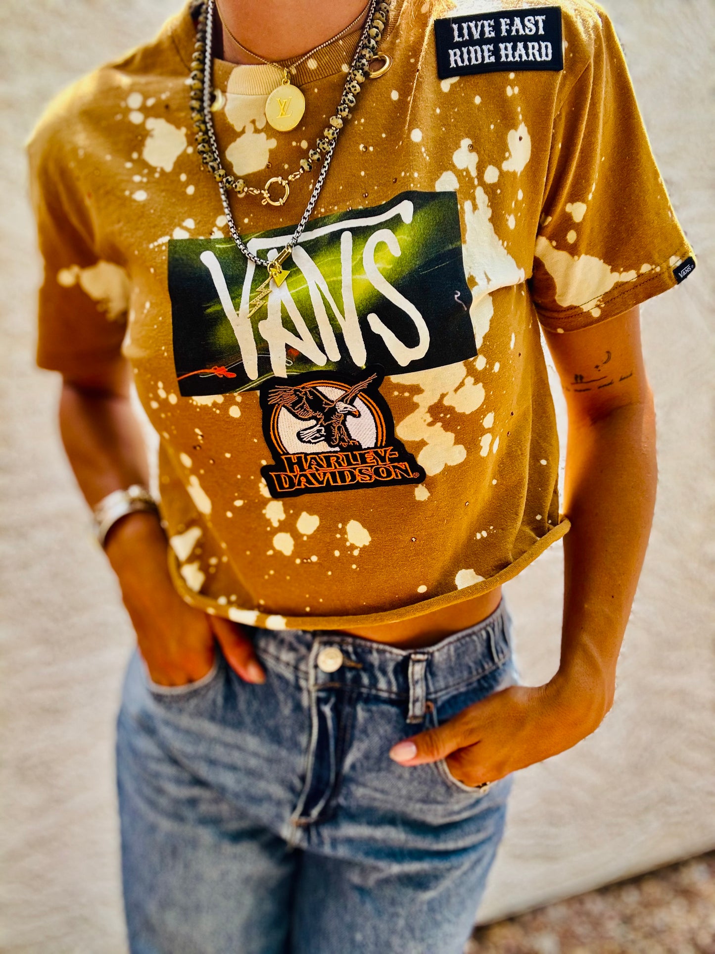 TEE-1/2 skater 1/2 biker babe - DAD TEE SMALL