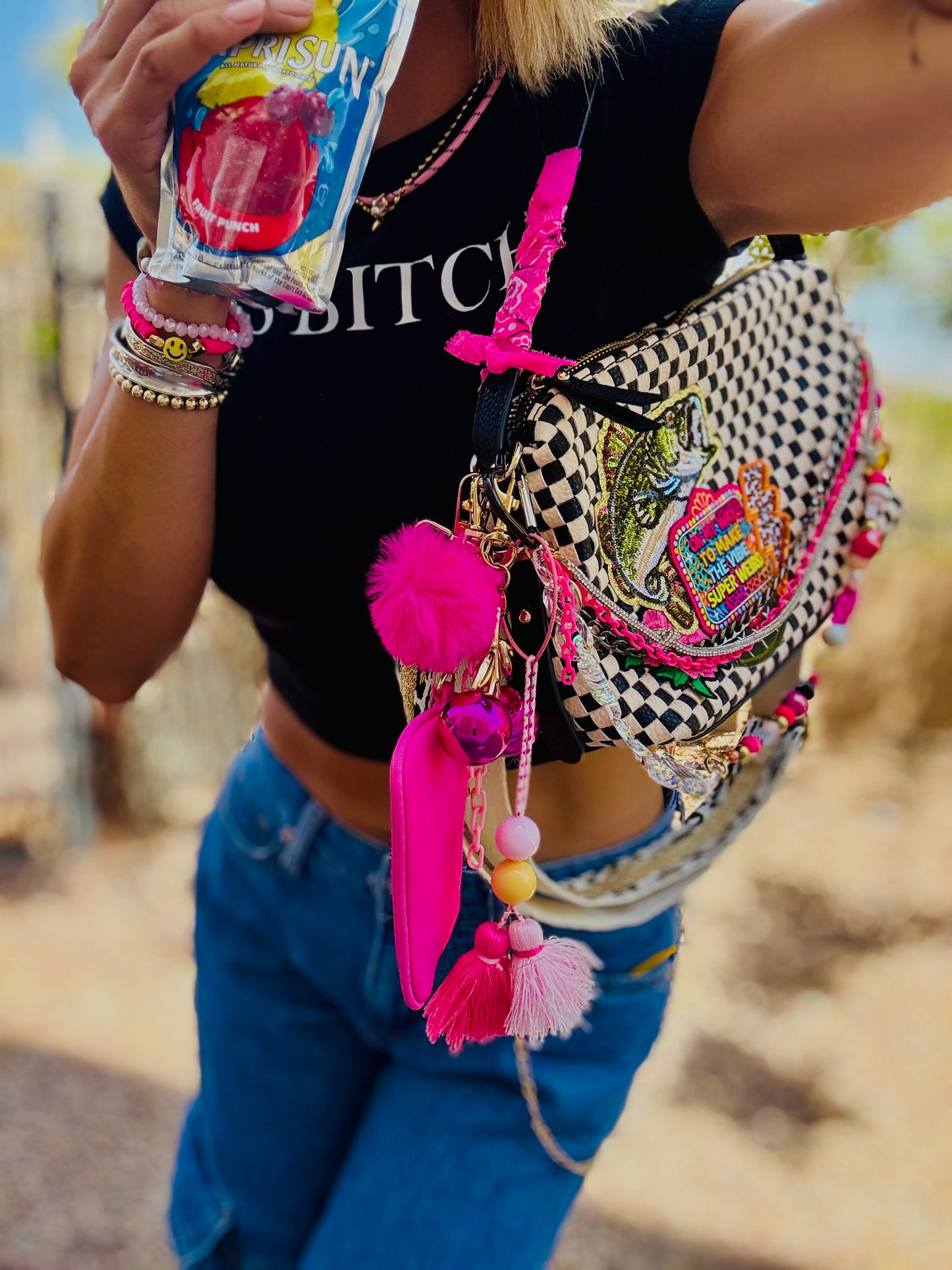 CC- embrace your weird neon bass babe +** GILBERT **3 STRAPS INCLUDED