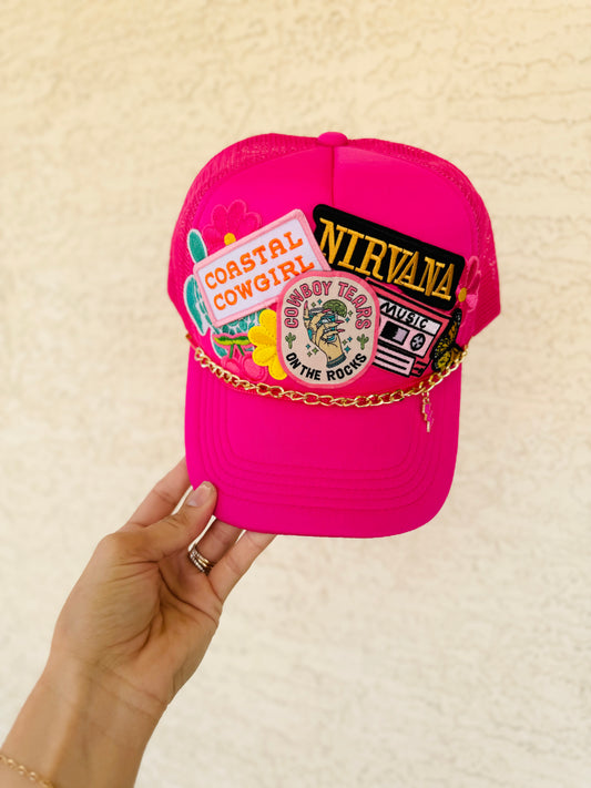 CM CO. Coastal neon babe Trucker