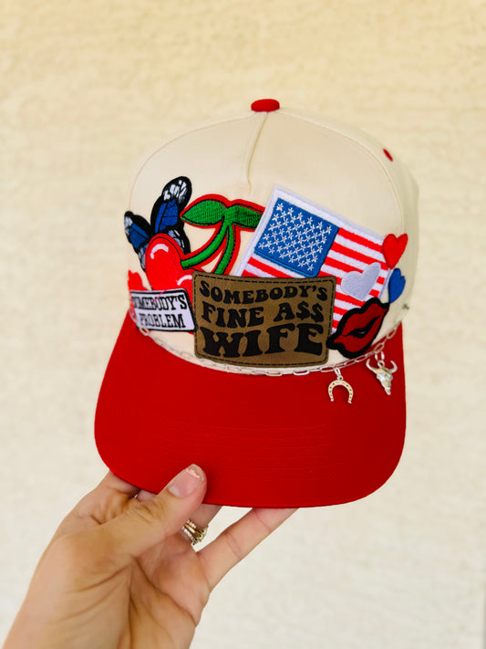 CM CO. Somebody’s wife murica vintage Trucker