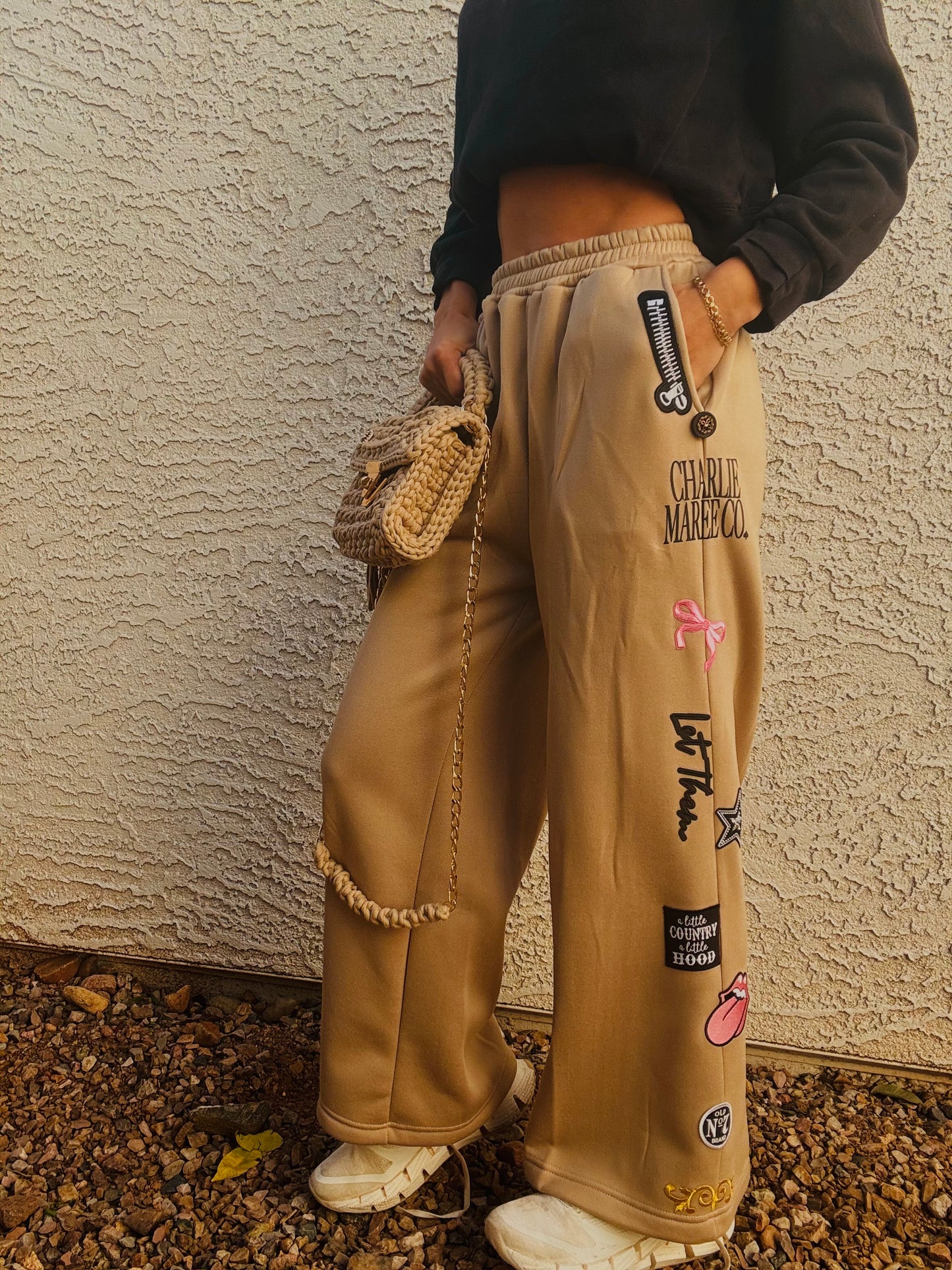 BBH-Button Betty Sweatpants- 3 TAN