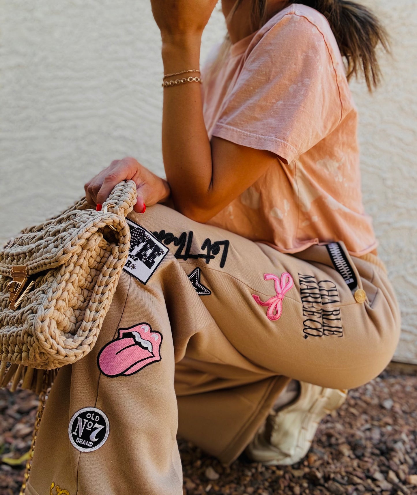 BBH-Button Betty Sweatpants- 4 TAN