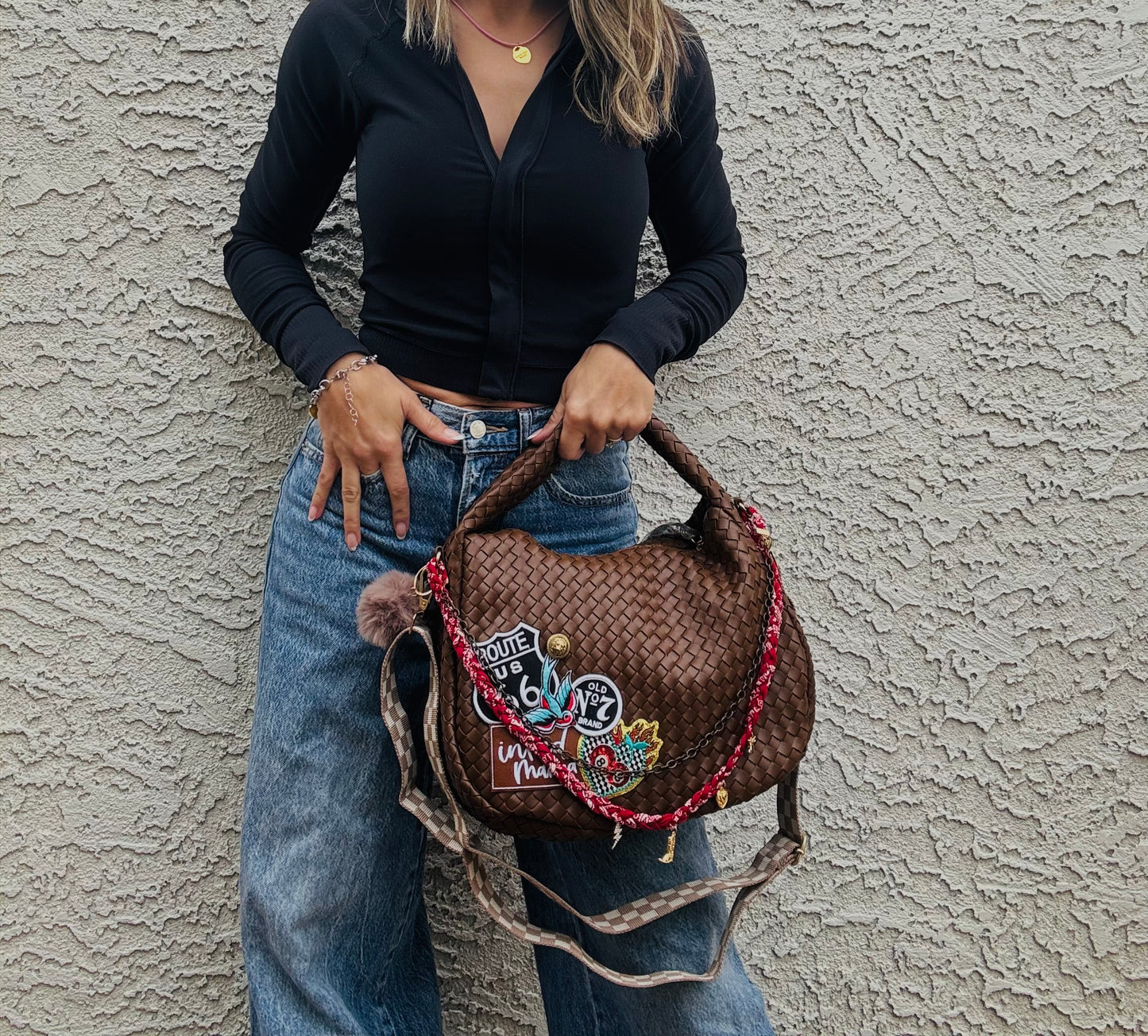 AM-retro inked mama *CHANDLER BAG** chocolate brown