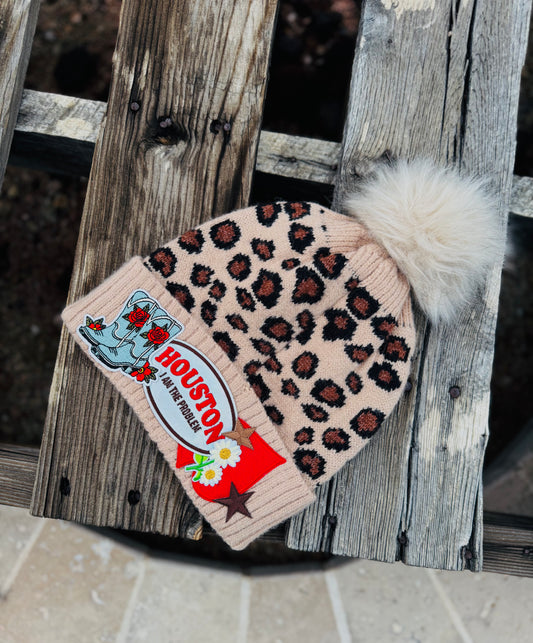 PB-Houston I’m the problem - leopard woven Beanie