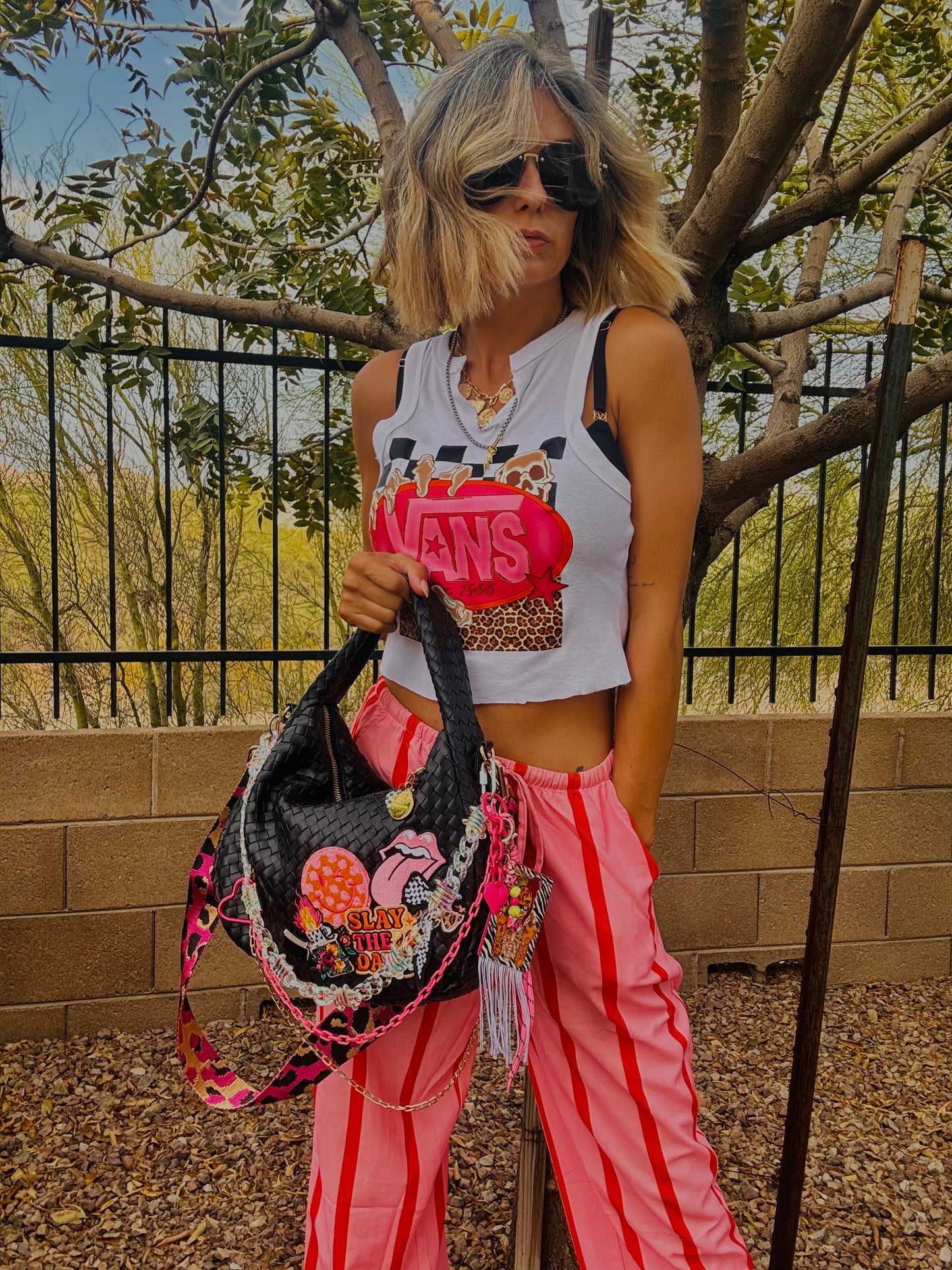 CO-  slay the day pink neon baddie  + CHANDLER BAG* comes with 2 straps worn 3 ways