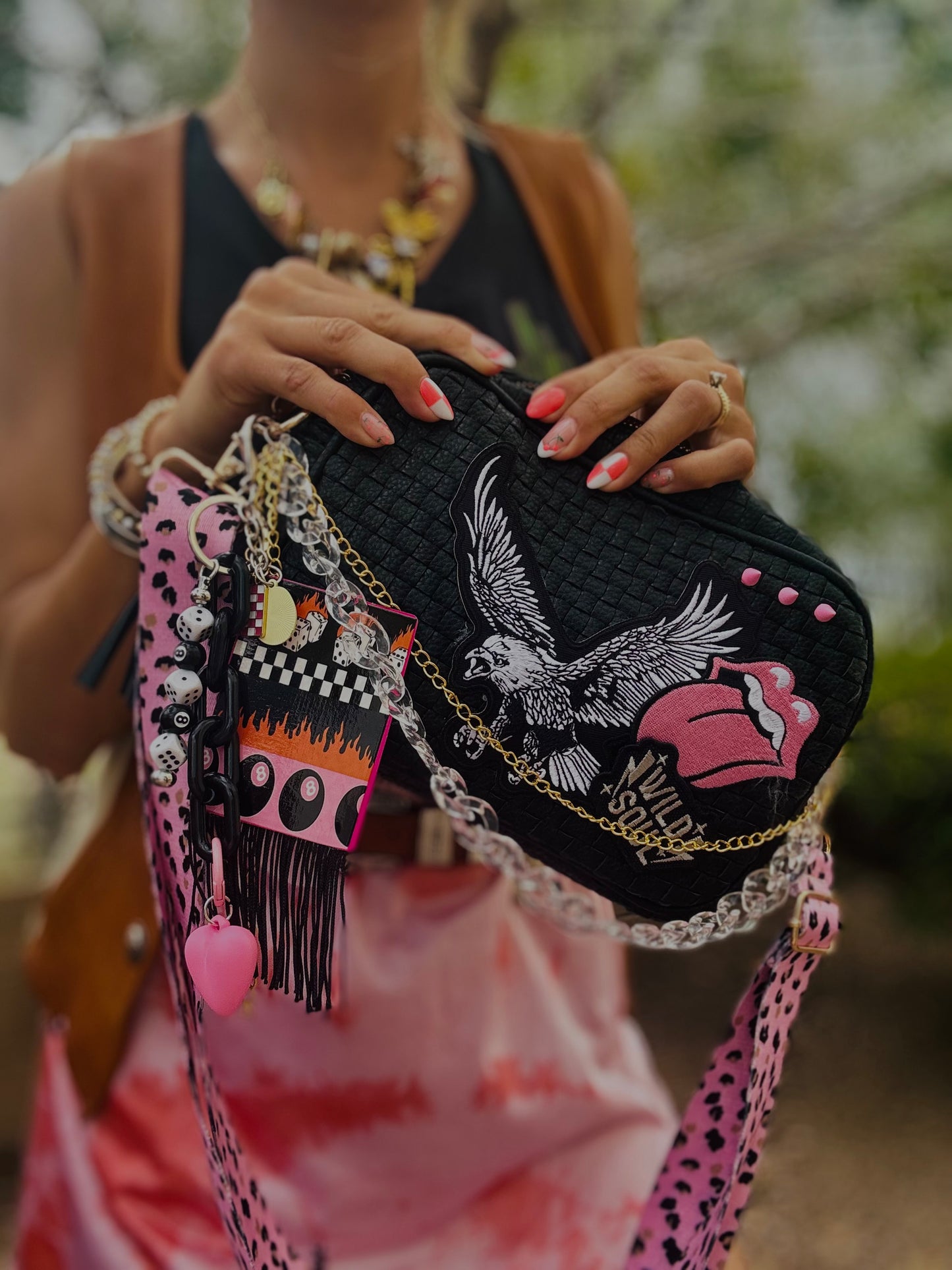 CO- PINK EAGLE   -*Page Bag* 2 STRAPS INCLUDED 3 ways to wear