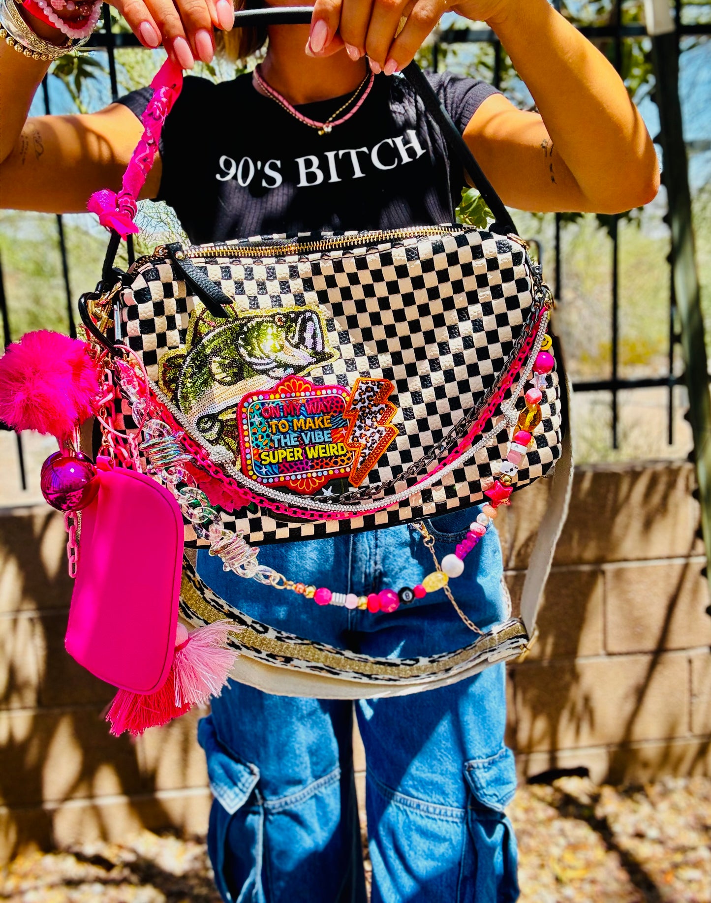 CC- embrace your weird neon bass babe +** GILBERT **3 STRAPS INCLUDED