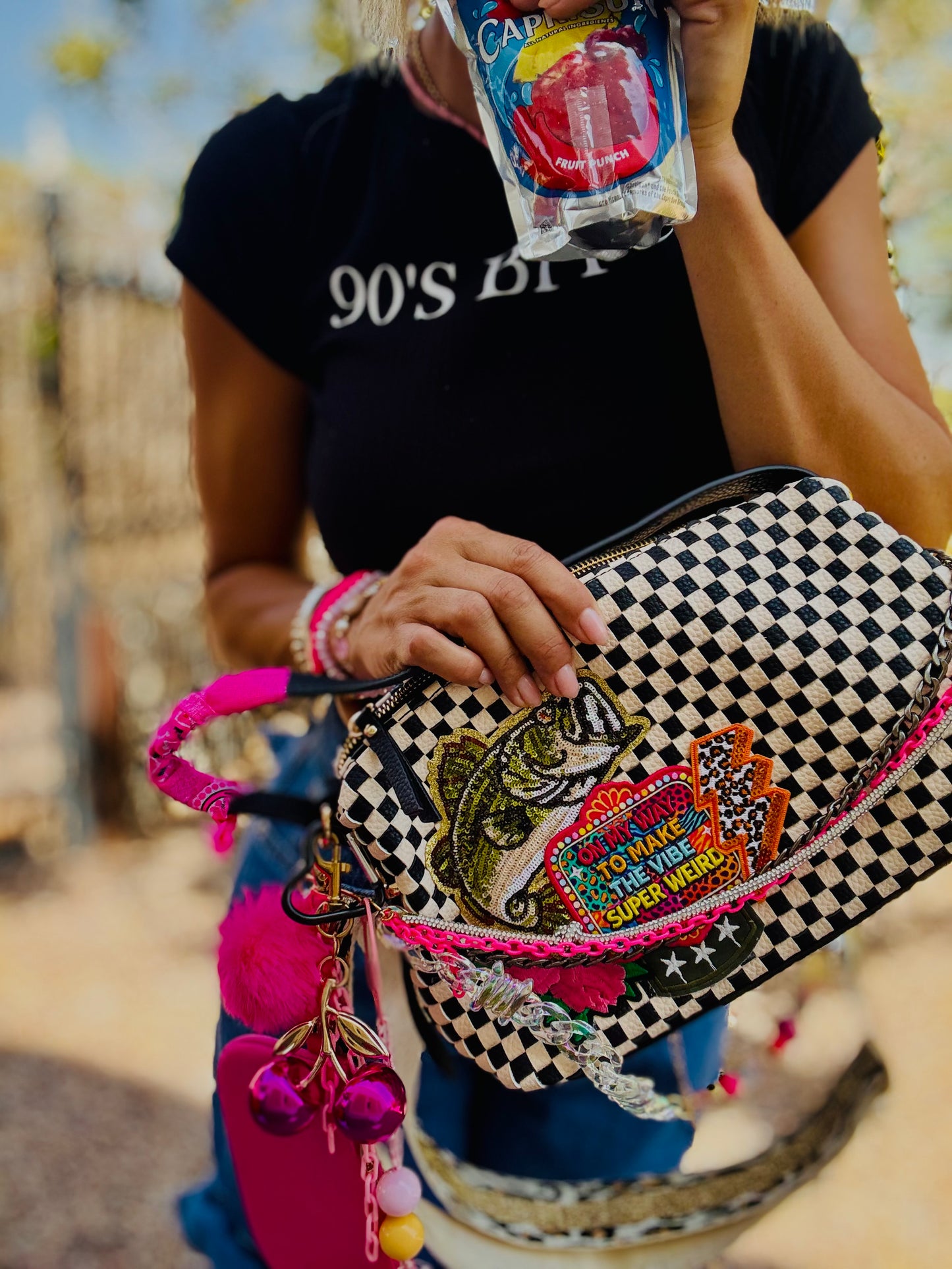 CC- embrace your weird neon bass babe +** GILBERT **3 STRAPS INCLUDED
