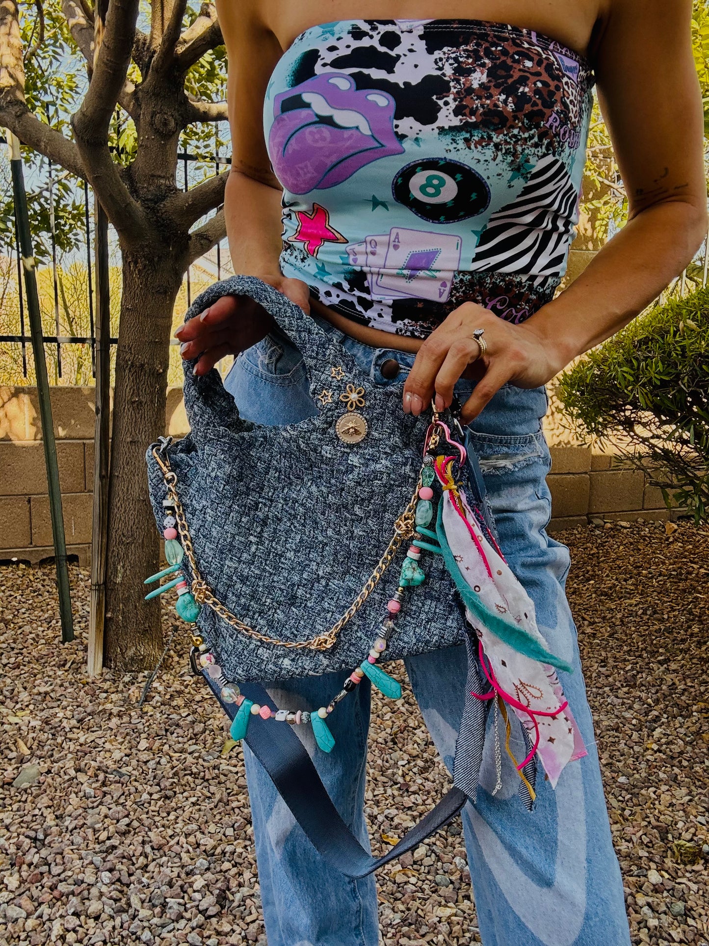 SAT- #3- LIMITED EDITION DENIM CROSSBODY TOTE