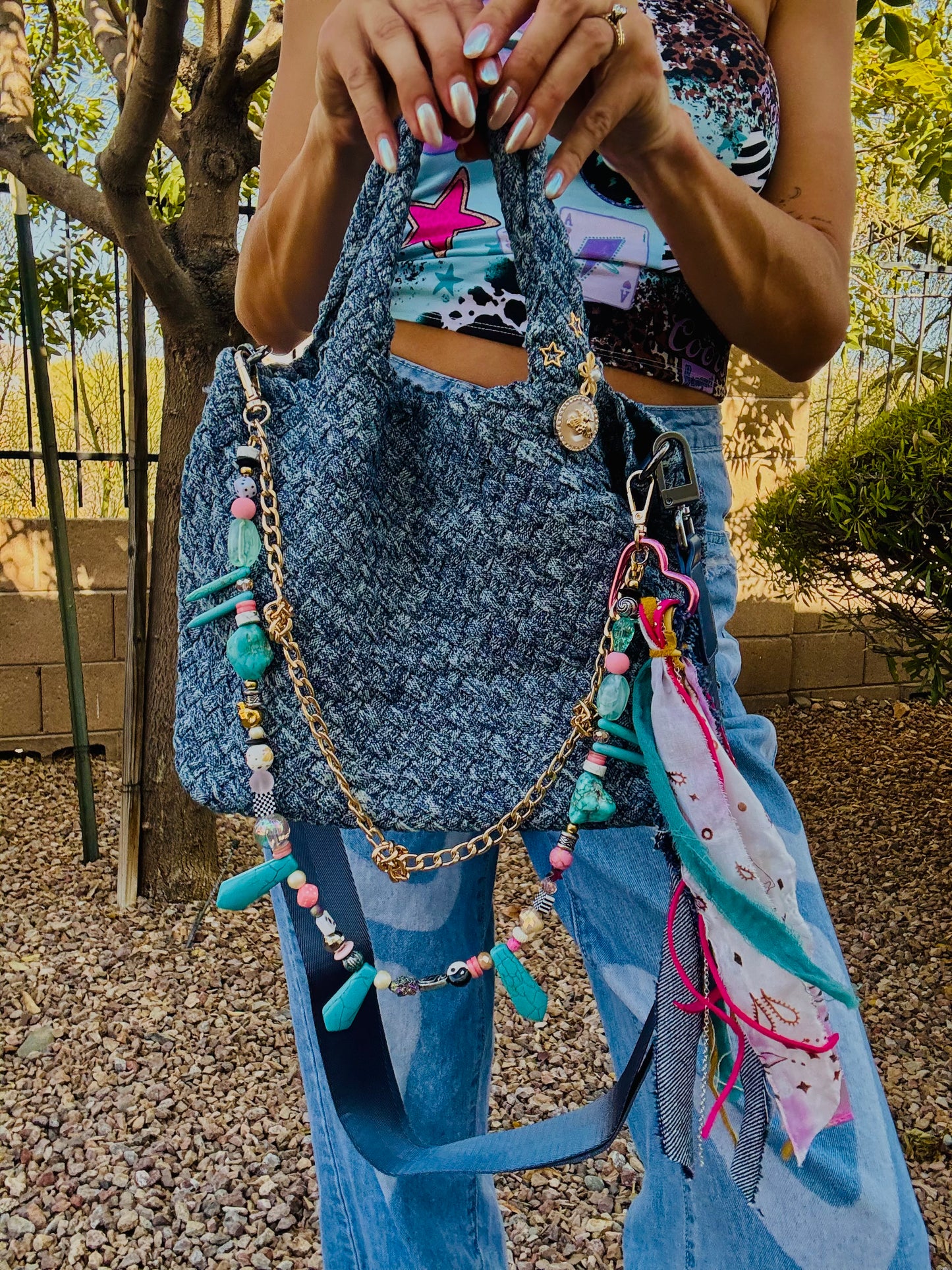 SAT- #3- LIMITED EDITION DENIM CROSSBODY TOTE