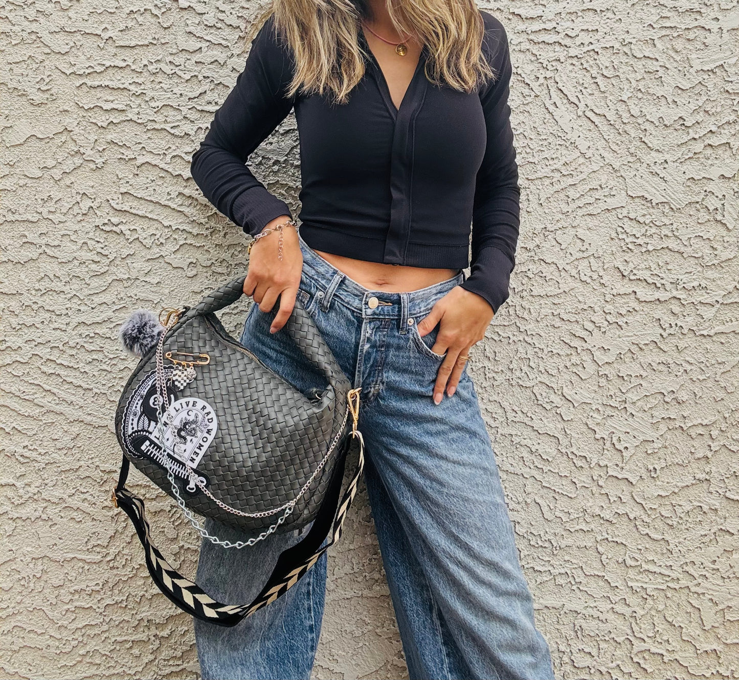 AM-long live rad women*CHANDLER BAG**charcoal grey