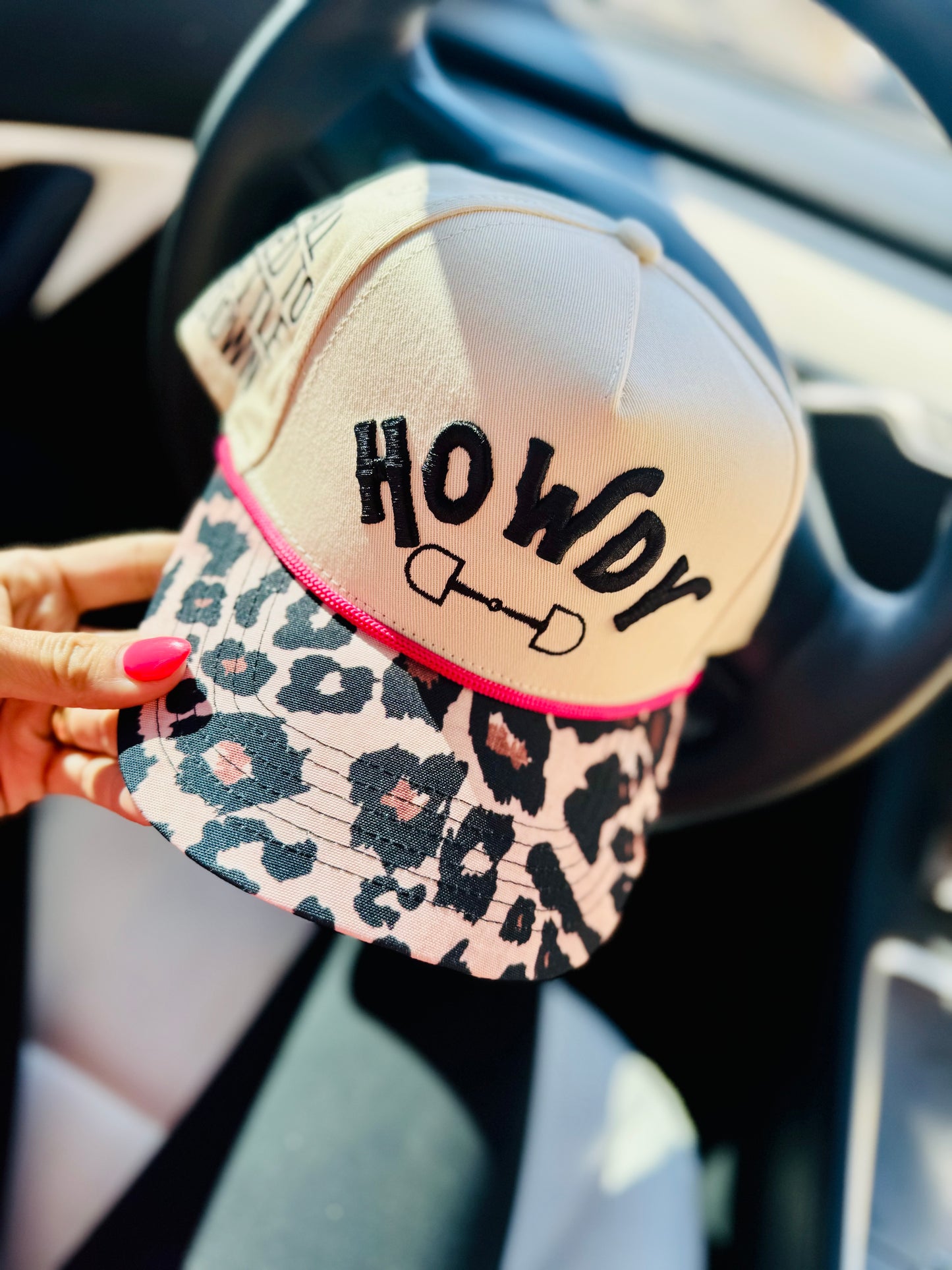 CT-HOWDY* premium embroidery bill design + leopard print+ full canvas SNAPBACK TRUCKER