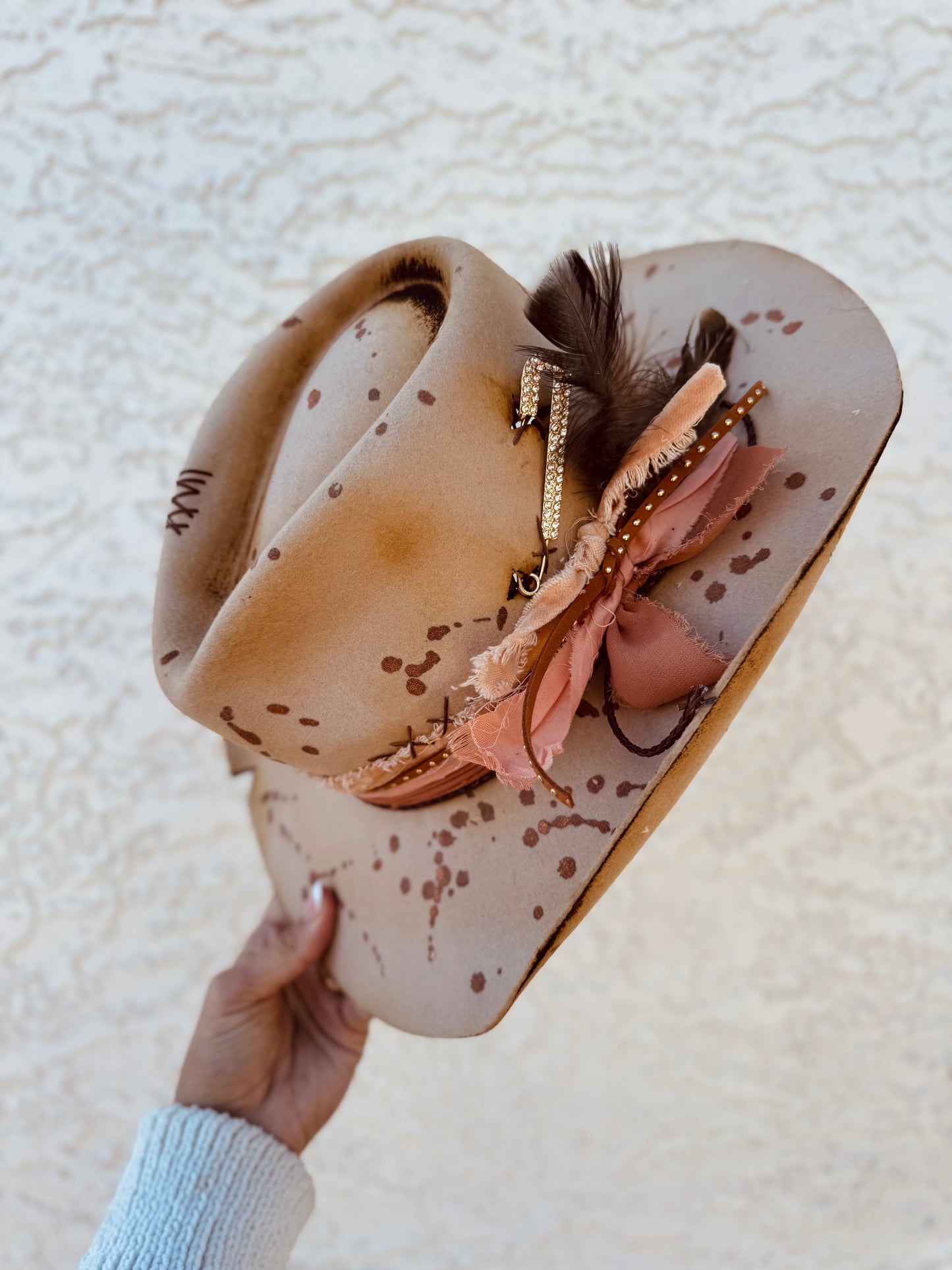NU-Punchy in Love Copper babe  +Taupe felt hand shaped Gambler  COWGIRL BRIM