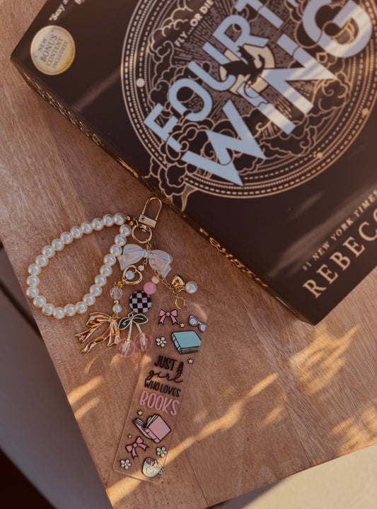 BBC-hand beaded+ just a girl who loves books checkered 
