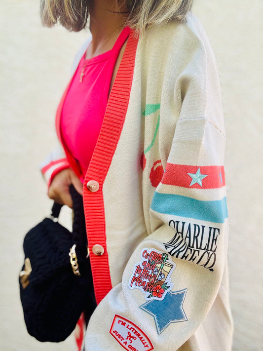 BBH-CHERRY BOMBER CARDIGAN + coffee, and tattoos please literally just a girl +￼ CM CO. babes