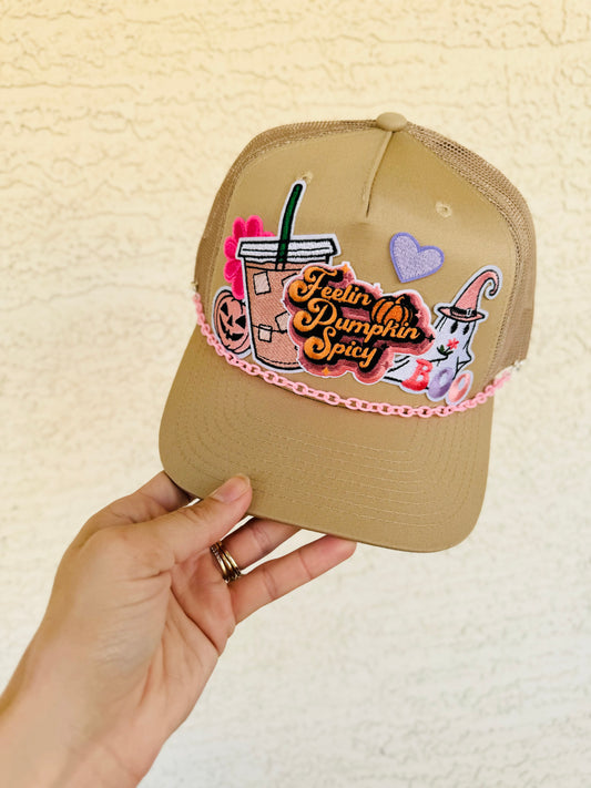 9- feeling pumpkin spicy all tan Premium Trucker