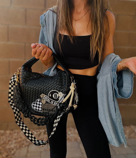 HA- Real is Rare UPCYCLED CC BUTTON *CHANDLER BAG**