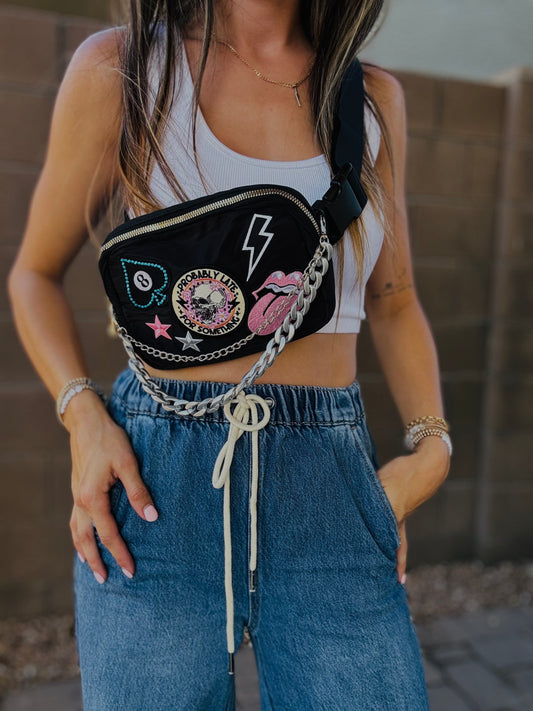 BB-probably late double chain- BLack BELT BAG
