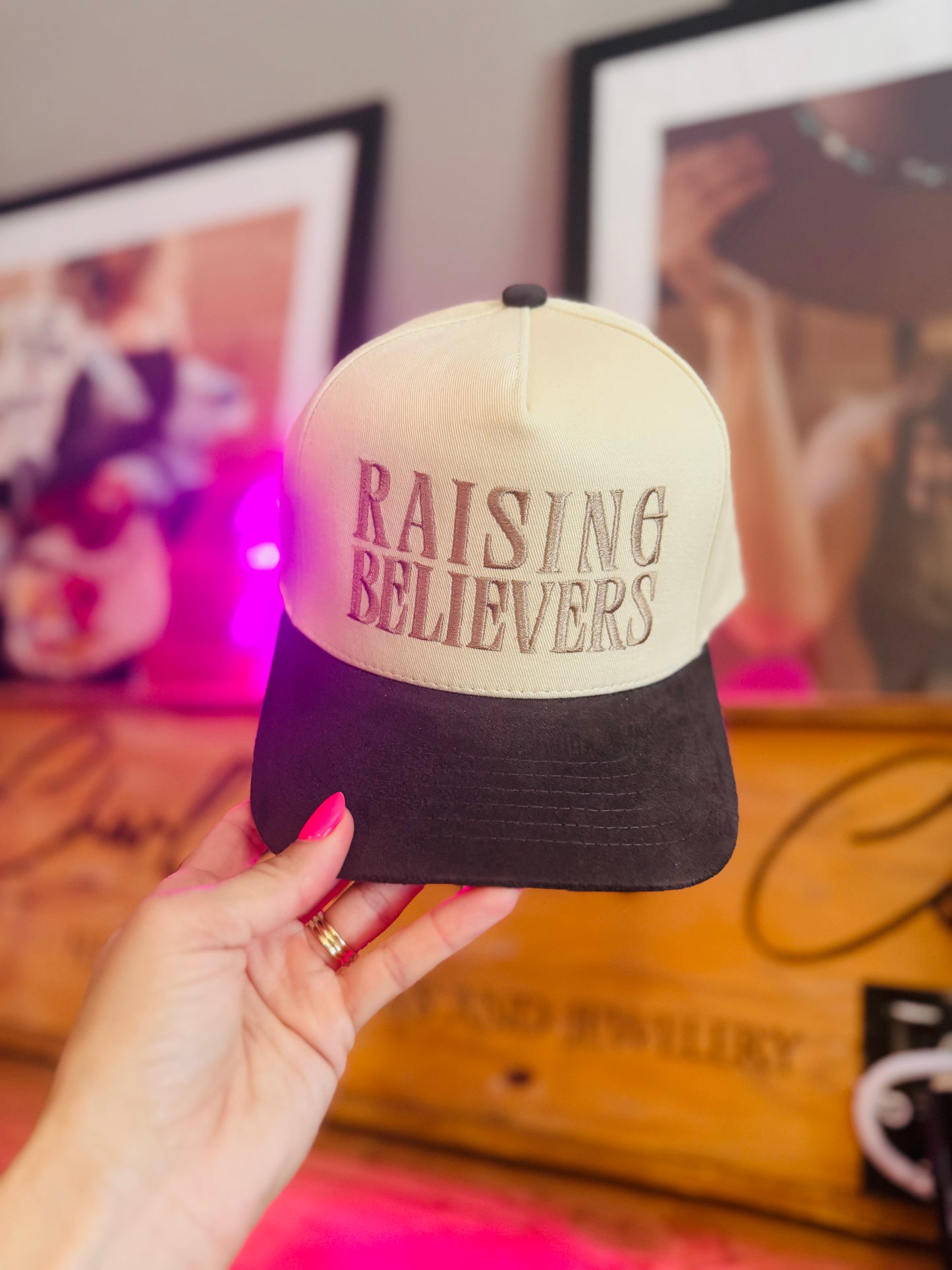 CT-raising believers * two tone canvas premium suede  bill SNAPBACK TRUCKER