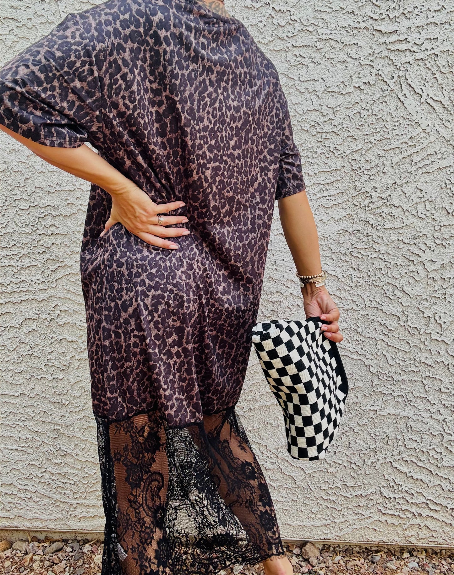 AUG- LEOPARD TSHIRT LACE DRESS WITH BAND BADDIE DETAILS SIZE SMALL TAGGED BUT RUNS BIG. SMALL/MEDIUM