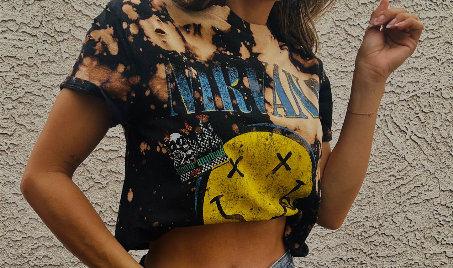 DT-band smiley +bloom anyway + Dad Tshirt SMALL