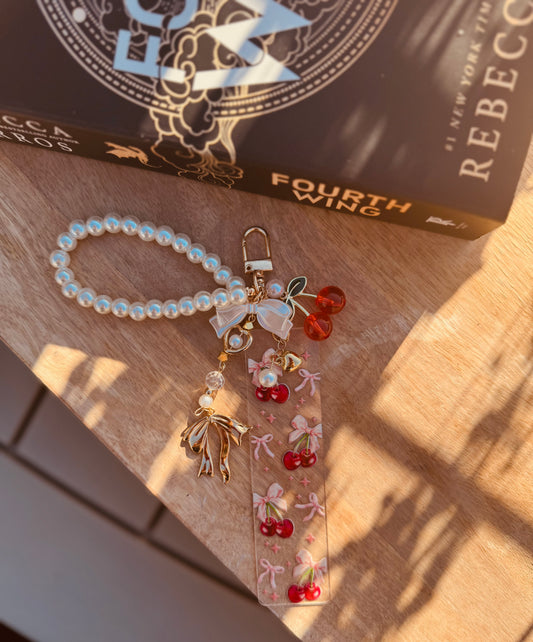 BBC-hand beaded+ cherries, and pink bows