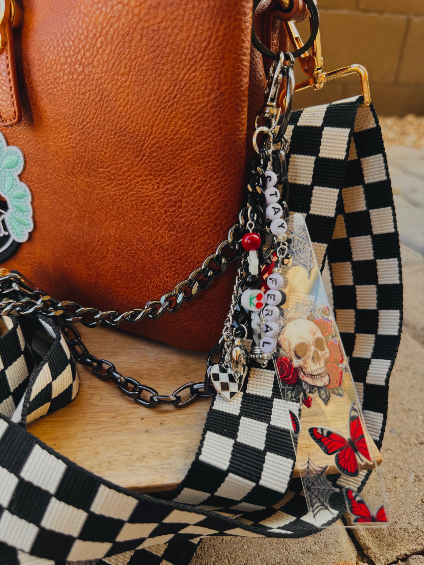 BBC-stay feral hand beaded+ skull roses