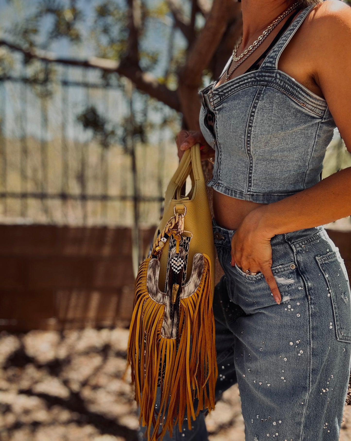 RG- GOLDEN SUN REAL IS RARE EAGLE - HANDMADE BEAX CHAIN + HANDMADE GENUINE COWHIDE BAG CHARM+ TUCSON ￼** multi straps