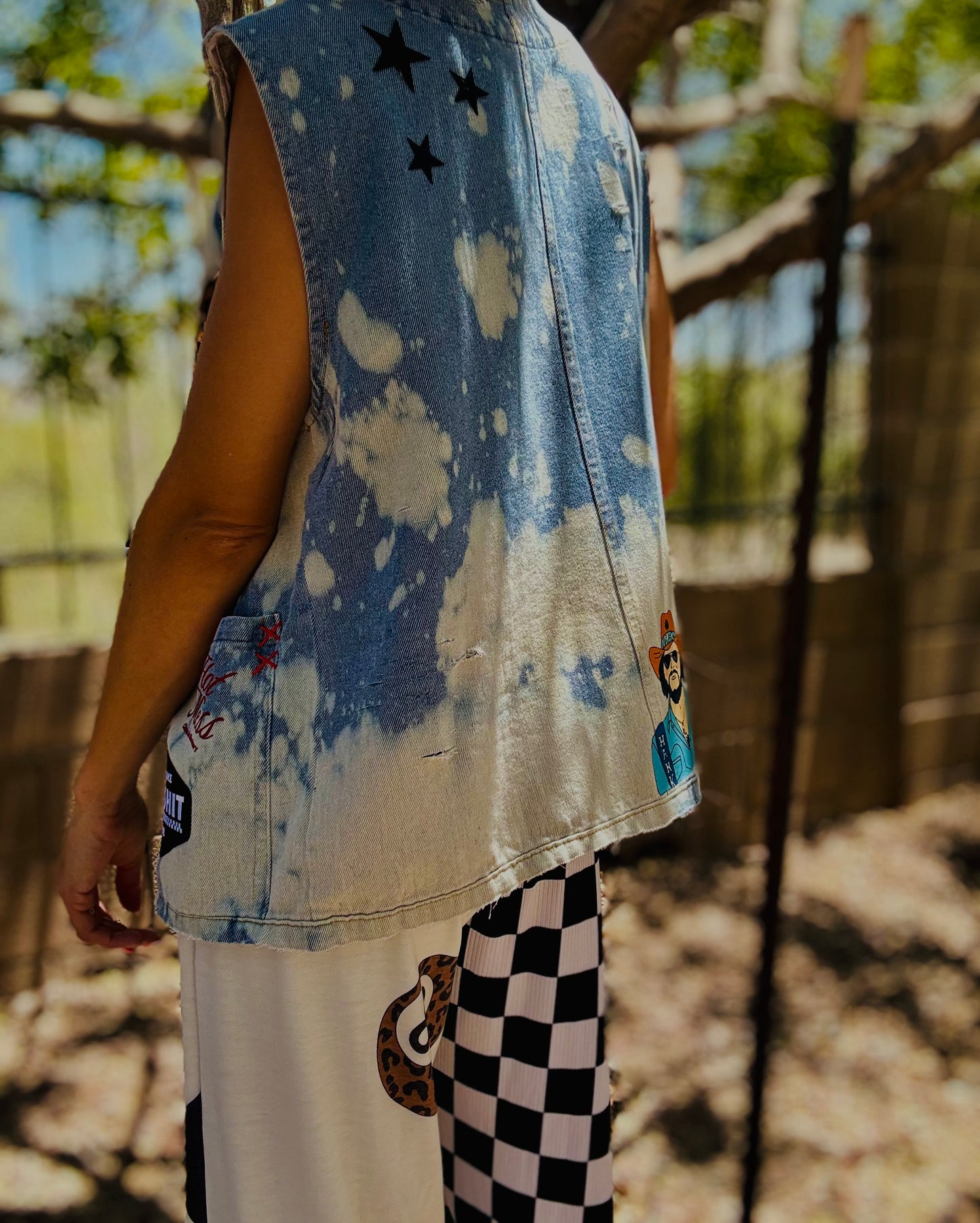 RTS-REBEL BABE EDGY AND DISTRESSED ONE OF A KIND -Slouchy DENIM VEST