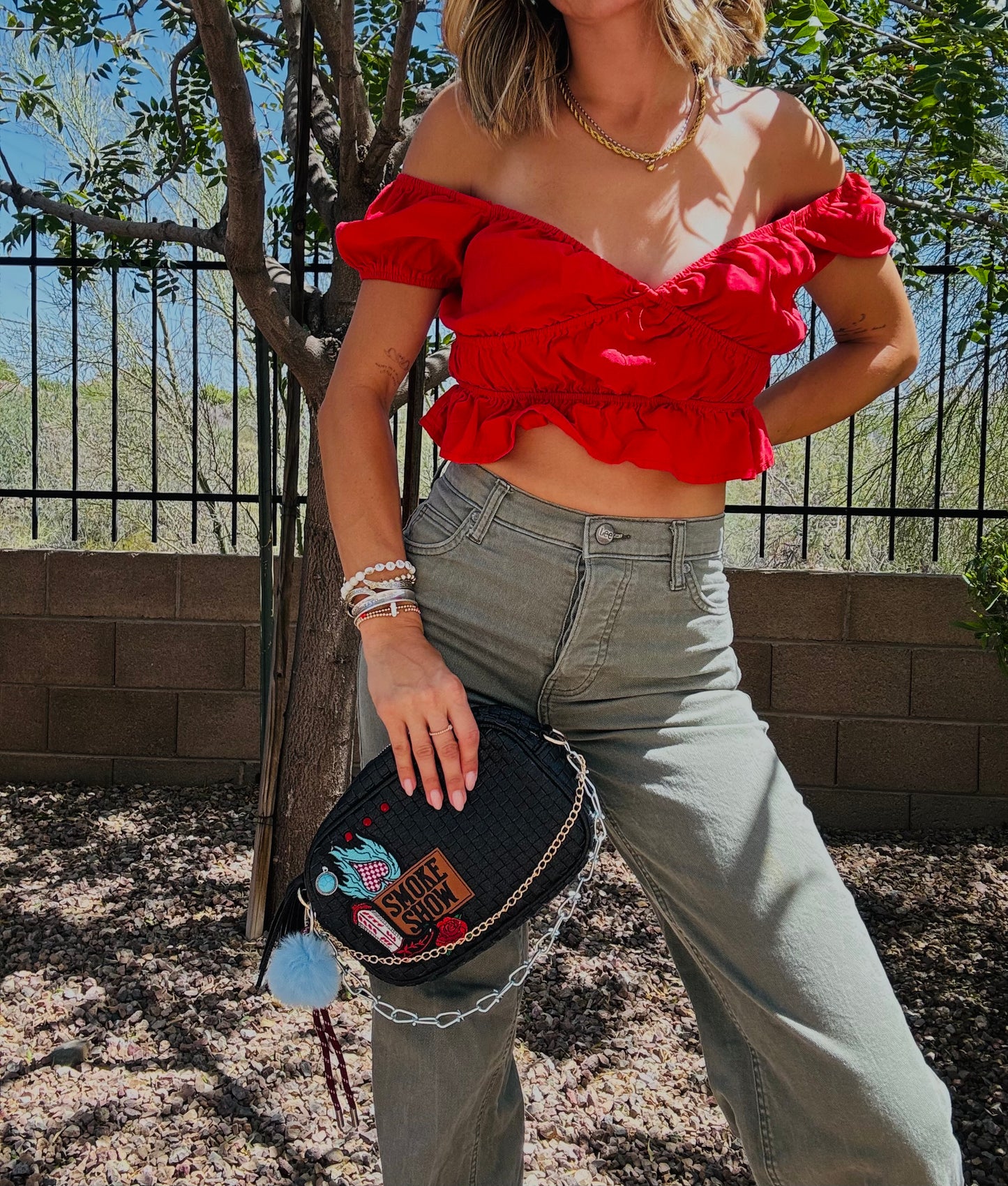SCC-SMOKESHOW red and teal-BLACK OG *Page Bag* 3in1