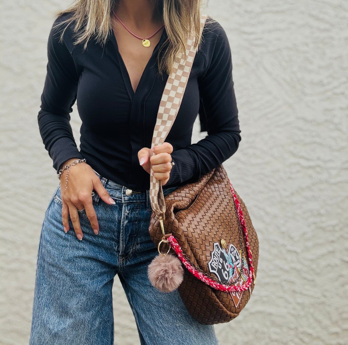 AM-retro inked mama *CHANDLER BAG** chocolate brown