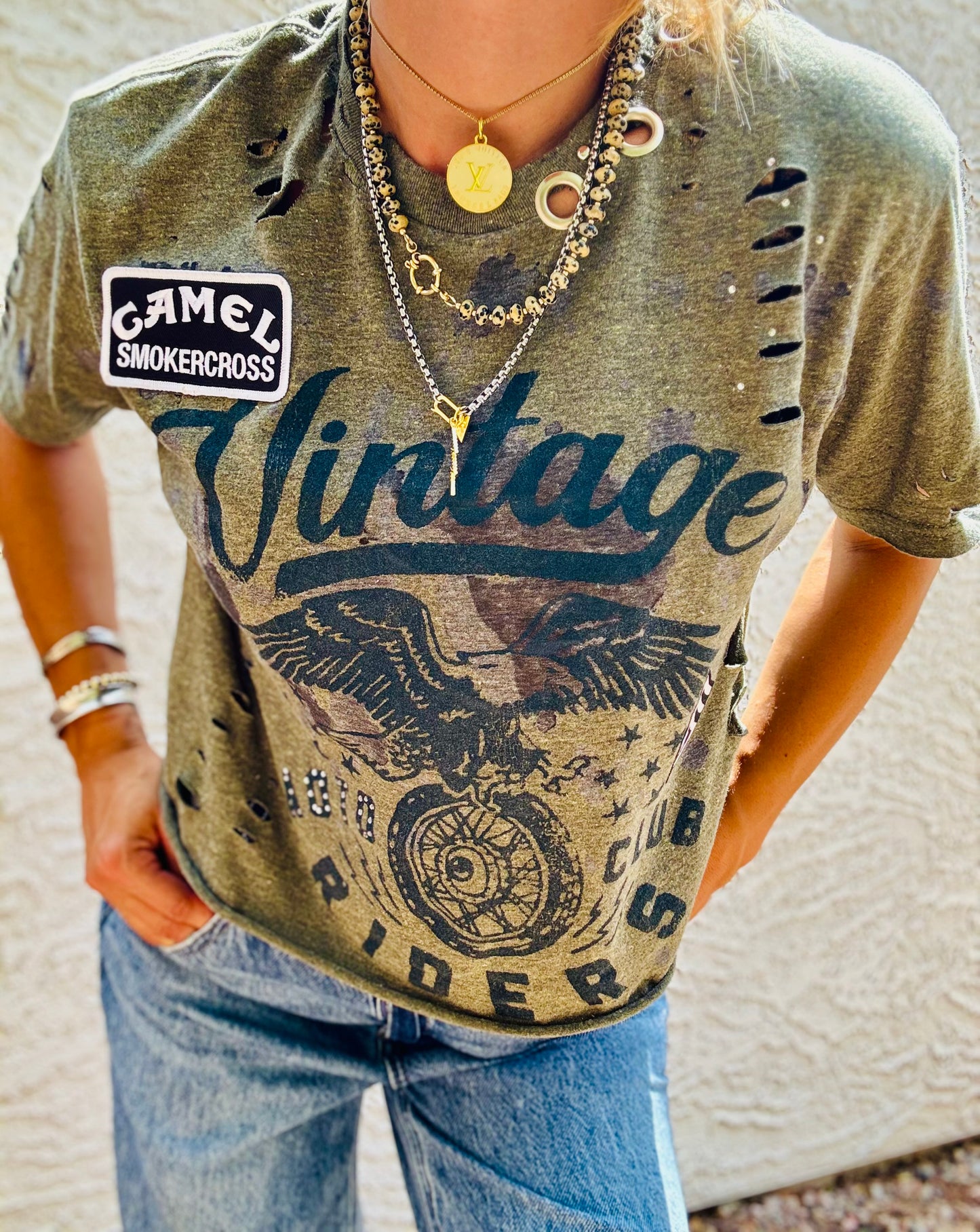 TEE-vintage riders  - DAD TEE MEDIUM