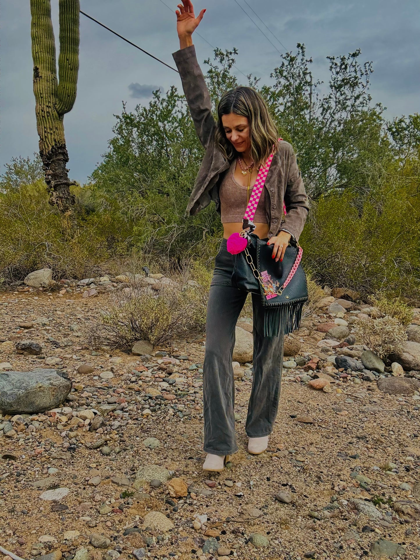 XO-neon moon pink no filter - crossbody strap included** The Jerome**