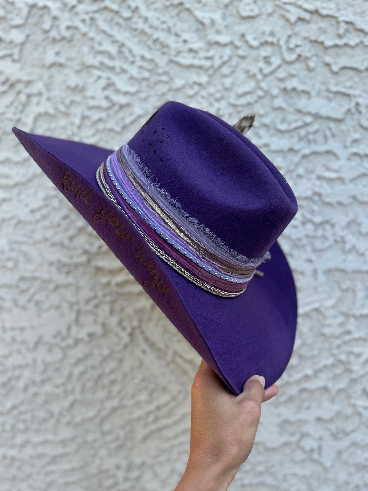 NU-find your wings purple -Traditional Cowboy fit American Hat Co. felt Medium adjustable