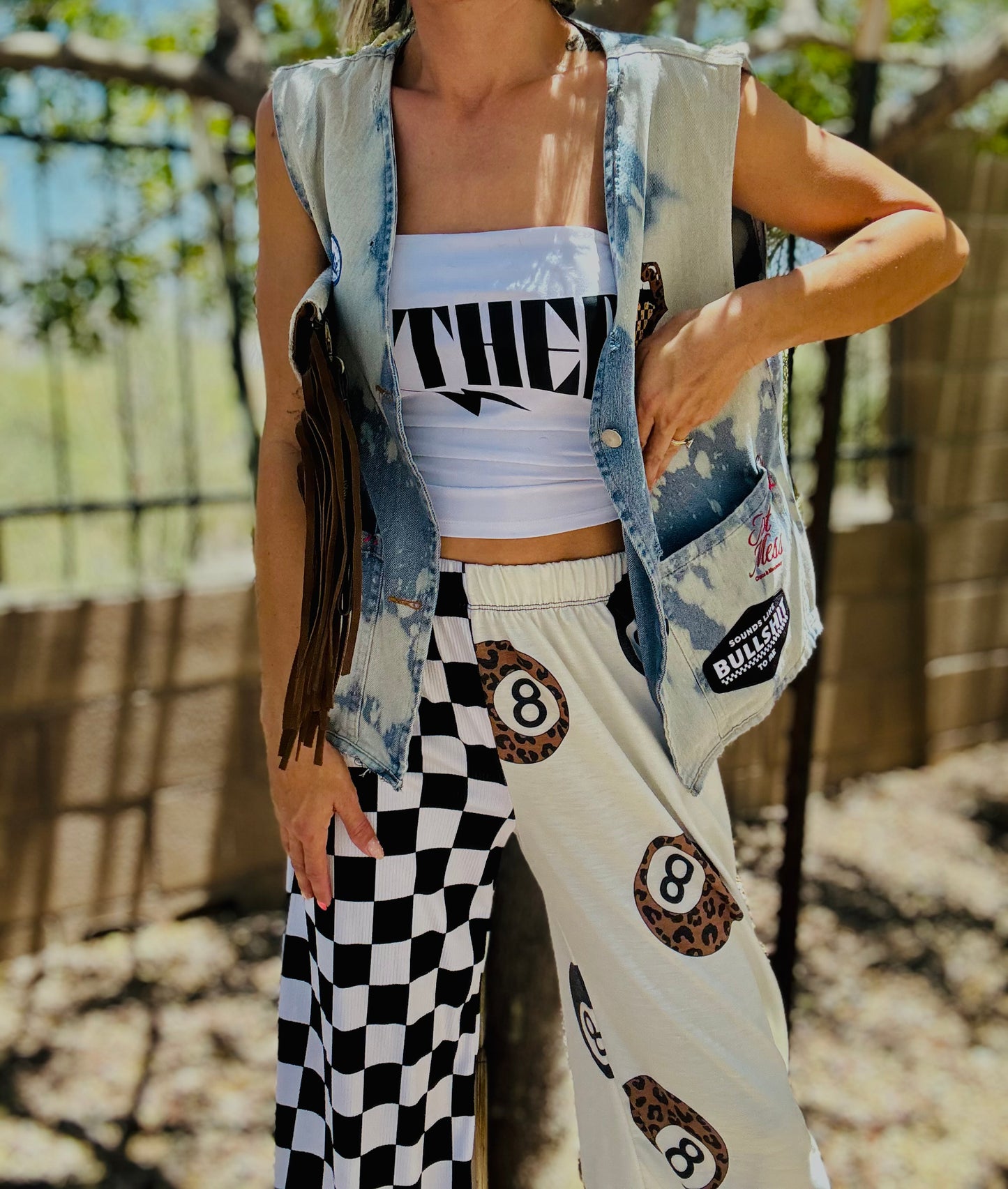 RTS-REBEL BABE EDGY AND DISTRESSED ONE OF A KIND -Slouchy DENIM VEST
