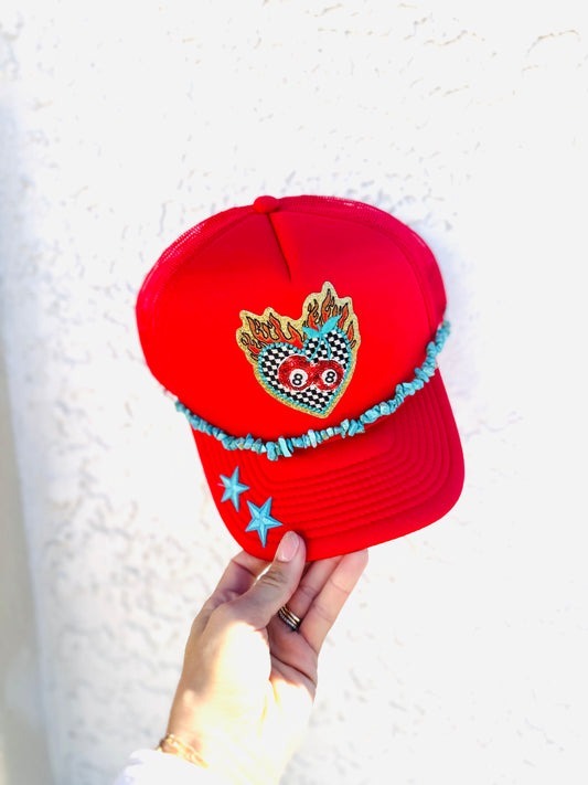 PT-red bombshell gambler+ Traditional foam SnapBack trucker