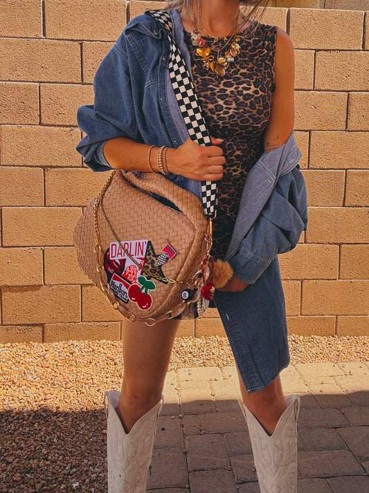 LF- darling and Dolly, Marlboro race team, cowboy killercharm, + Cream/tan bag*CHANDLER BAG**