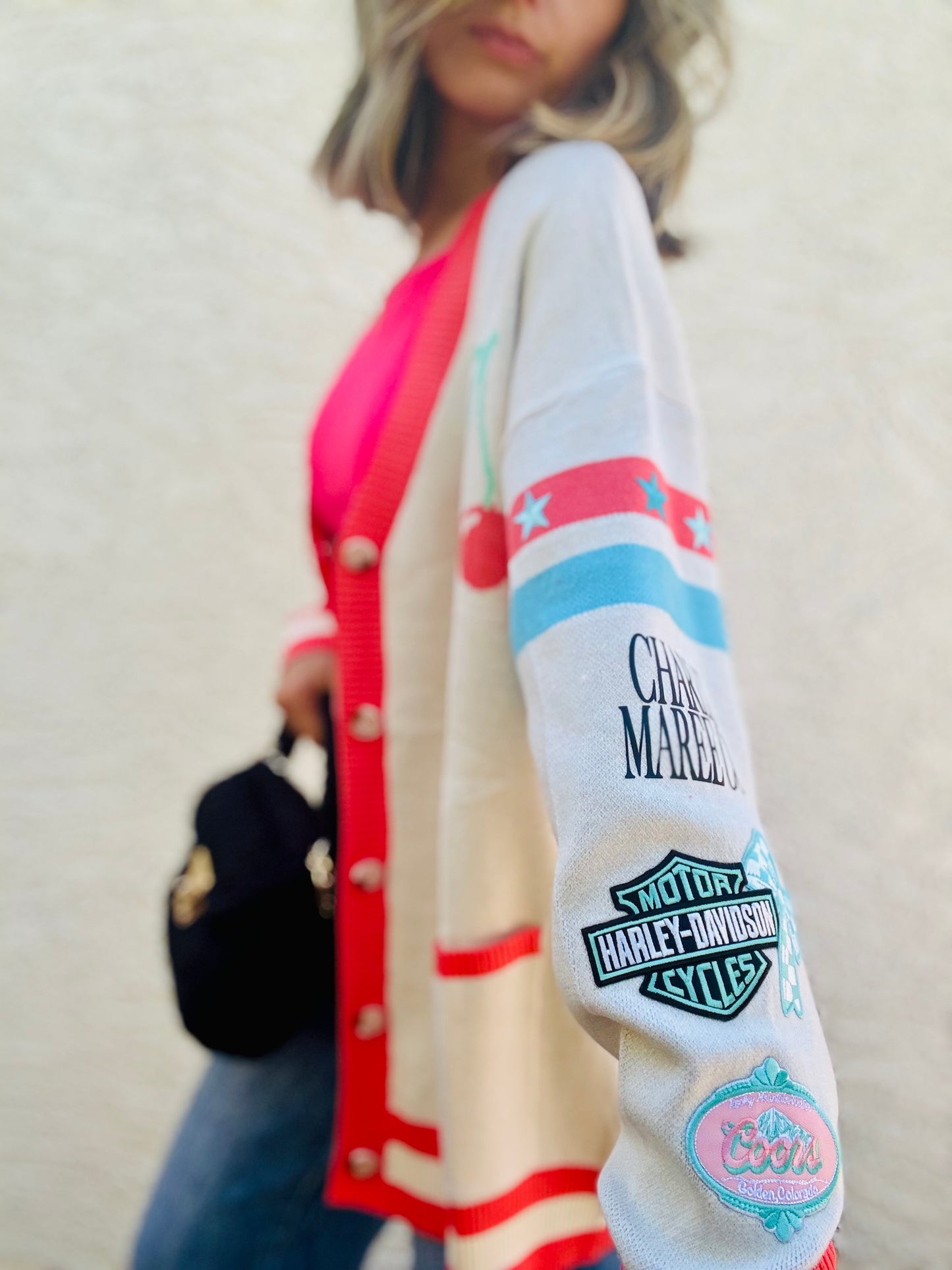 BBH-CHERRY BOMBER CARDIGAN + bike babe Teal +￼ CM CO. babes