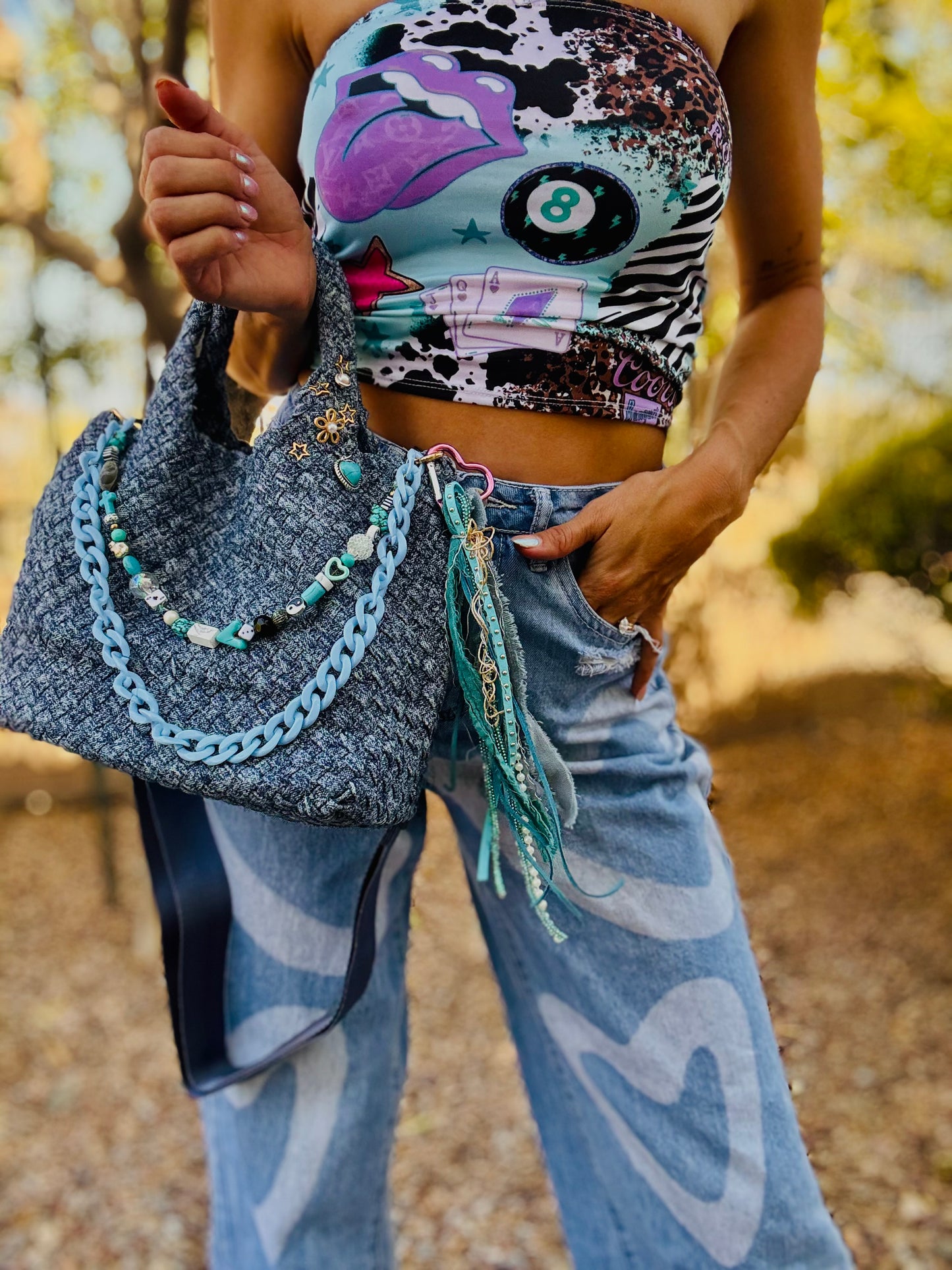 SAT- #10- LIMITED EDITION DENIM CROSSBODY TOTE