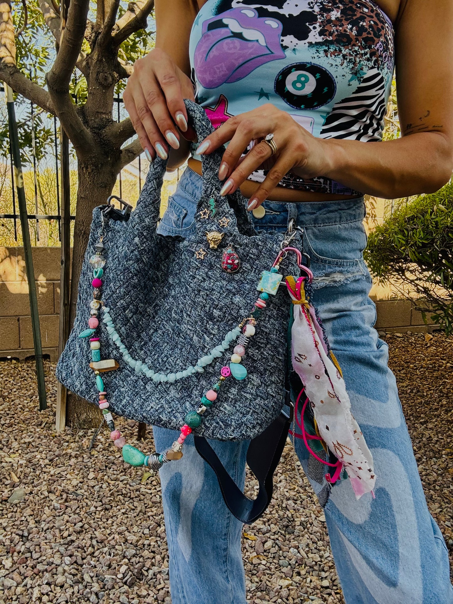 SAT- #6- LIMITED EDITION DENIM CROSSBODY TOTE